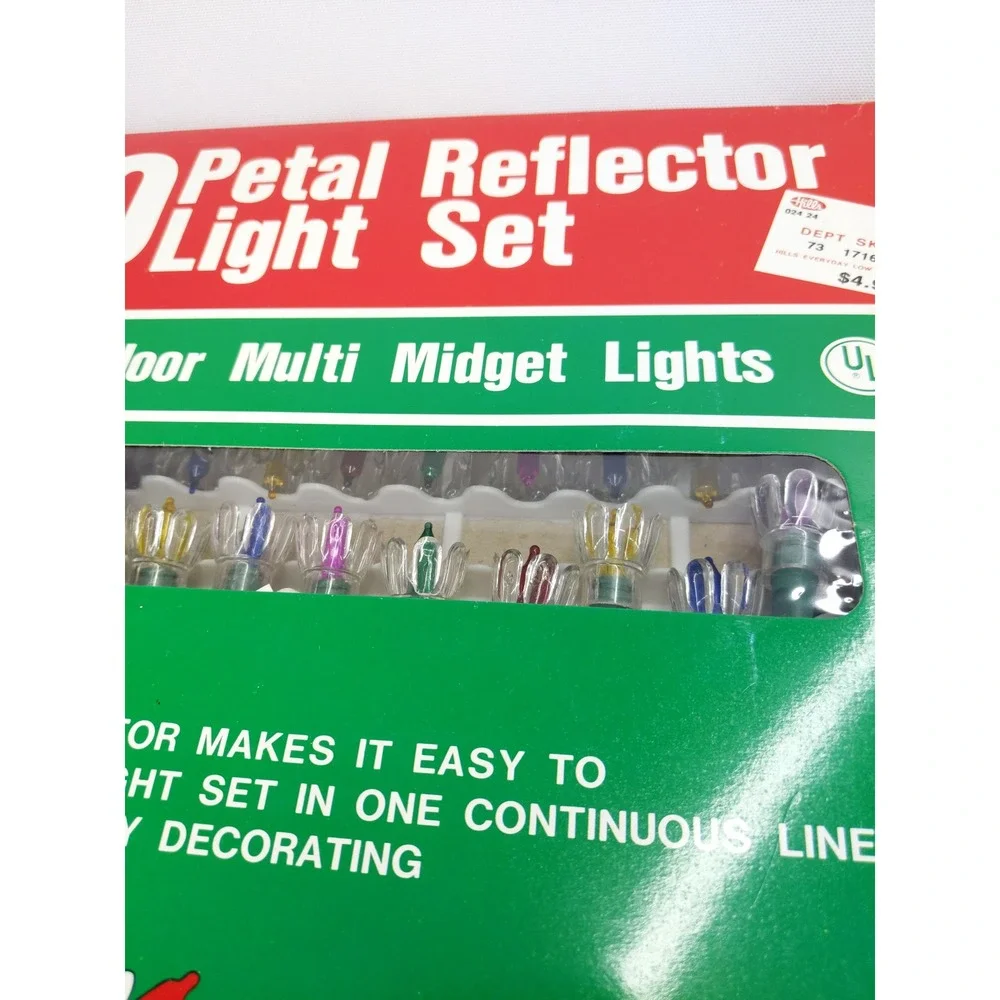 vtg Tulip Petal Reflector Miniature Lights 6 Sets of 50 300 total Mixed Brands